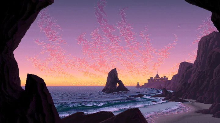 洞穴俯瞰海景日落城堡.png