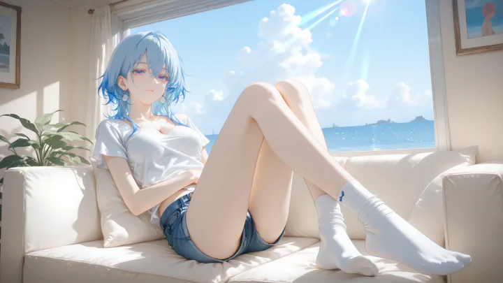 二次元蓝发少女白袜海边沙发.png